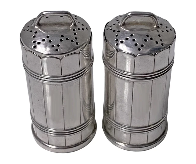 Antique novelty Silver Casters in the form of Barrels Birmingham 1908
