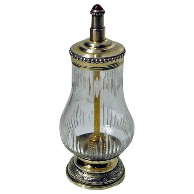Sampson Mordan Silver Vermeil Glass Pepper Grinder, 1901