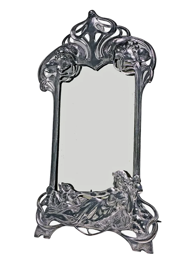 Art Nouveau WMF Maiden Table Mirror, circa 1906, Germany