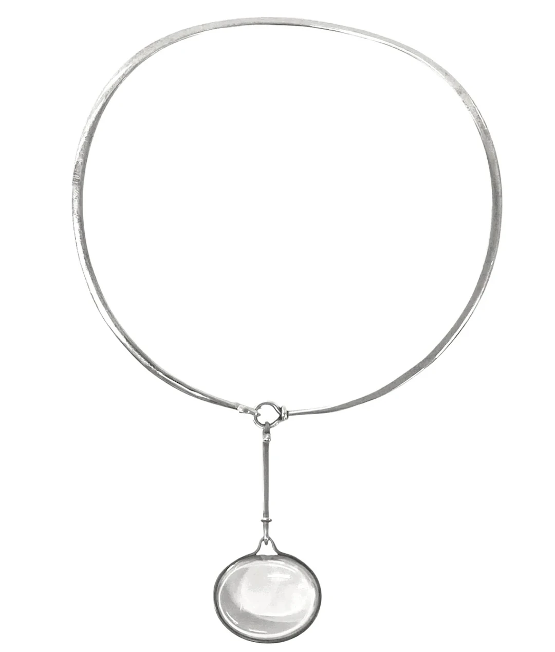 1970's Georg Jensen Sterling Rock Crystal Necklace Vivianna Torun
