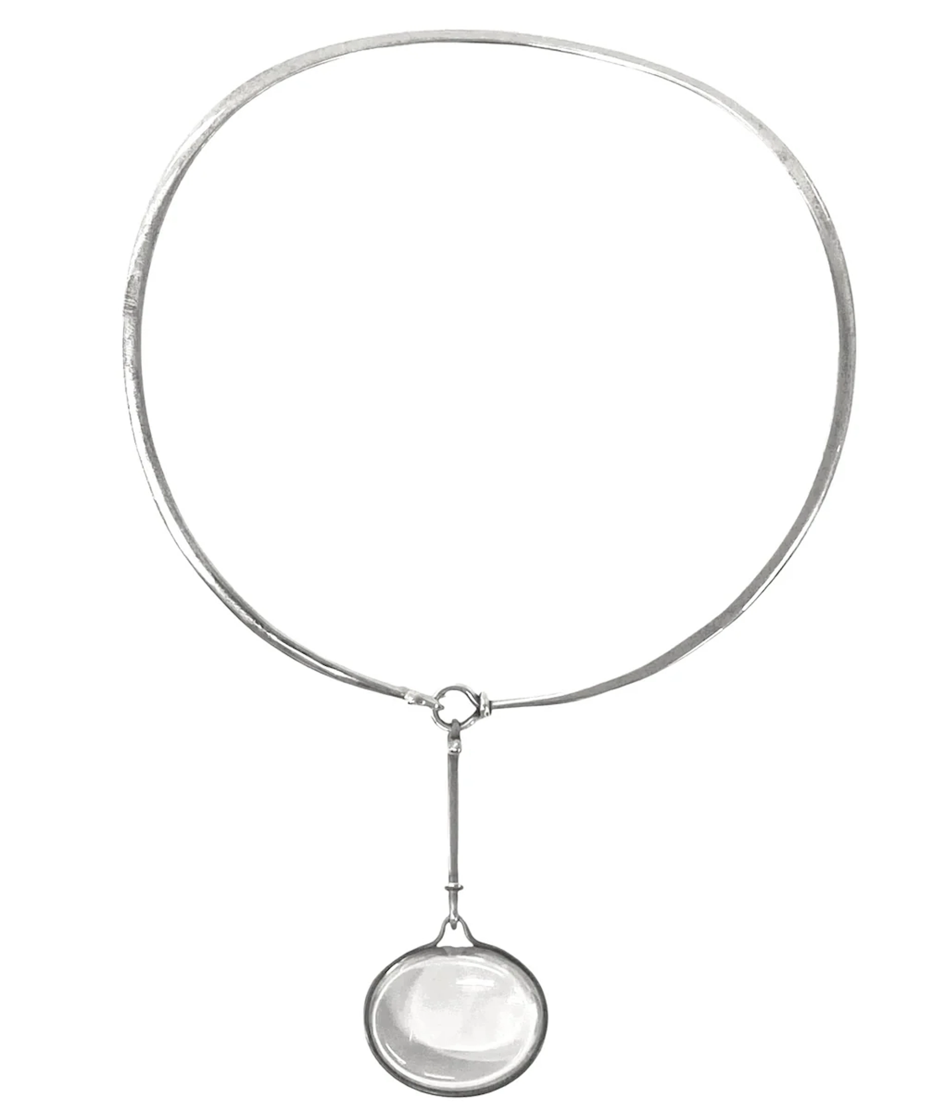 1970's Georg Jensen Sterling Rock Crystal Necklace Vivianna Torun
