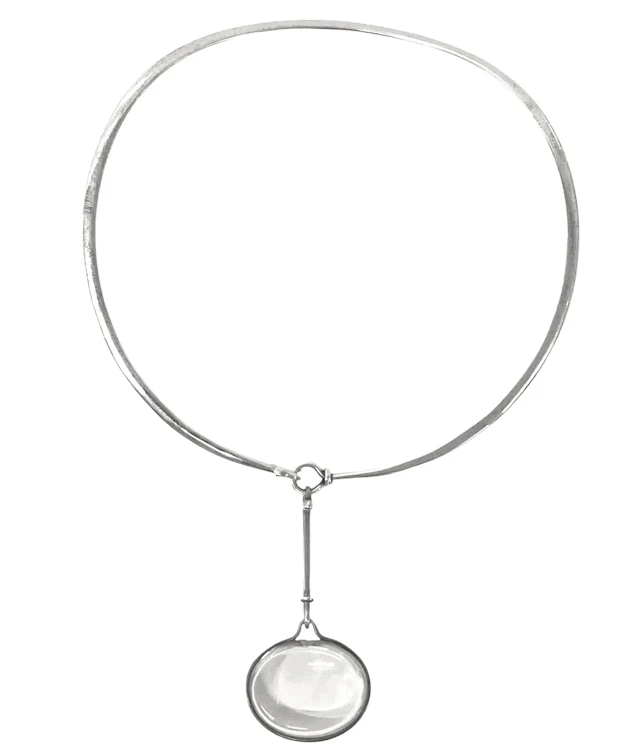 1970's Georg Jensen Sterling Rock Crystal Necklace Vivianna Torun