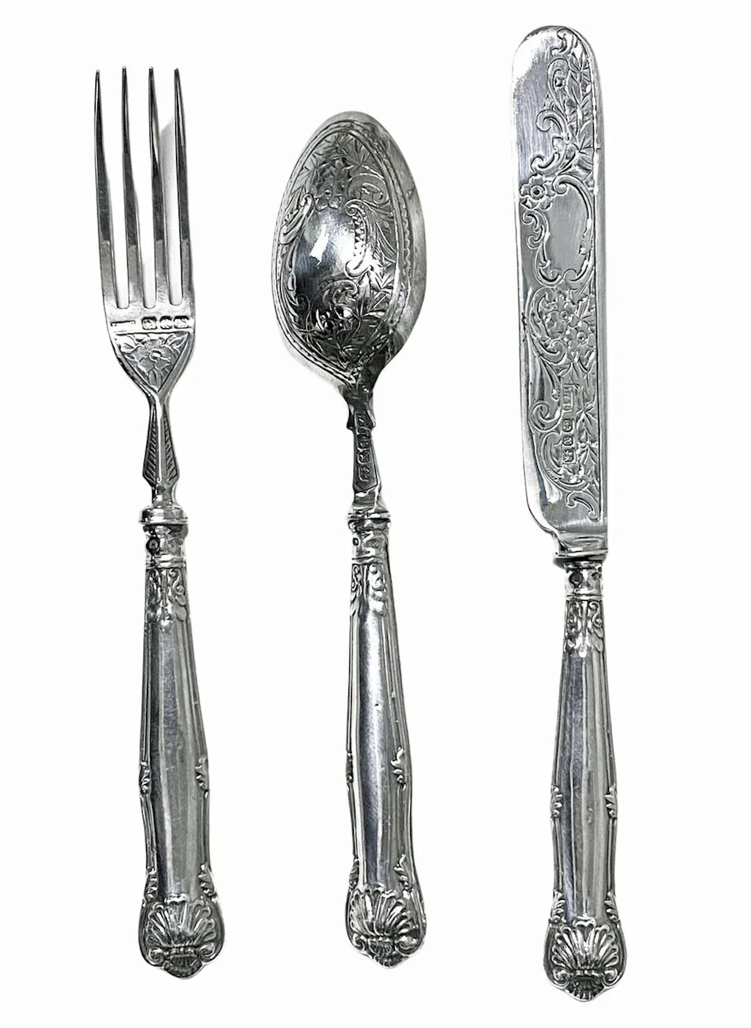 Antique Silver Child’s Youth Christening or Travelling Set, Birmingham 1897