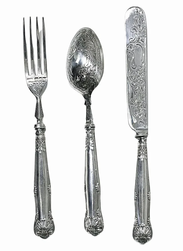 Antique Silver Child’s Youth Christening or Travelling Set, Birmingham 1897
