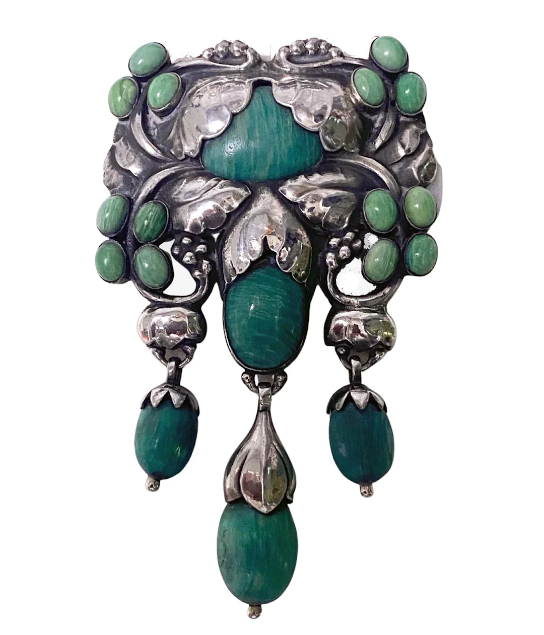 Exceptional Georg Jensen large rare design Silver and Amazonite Master