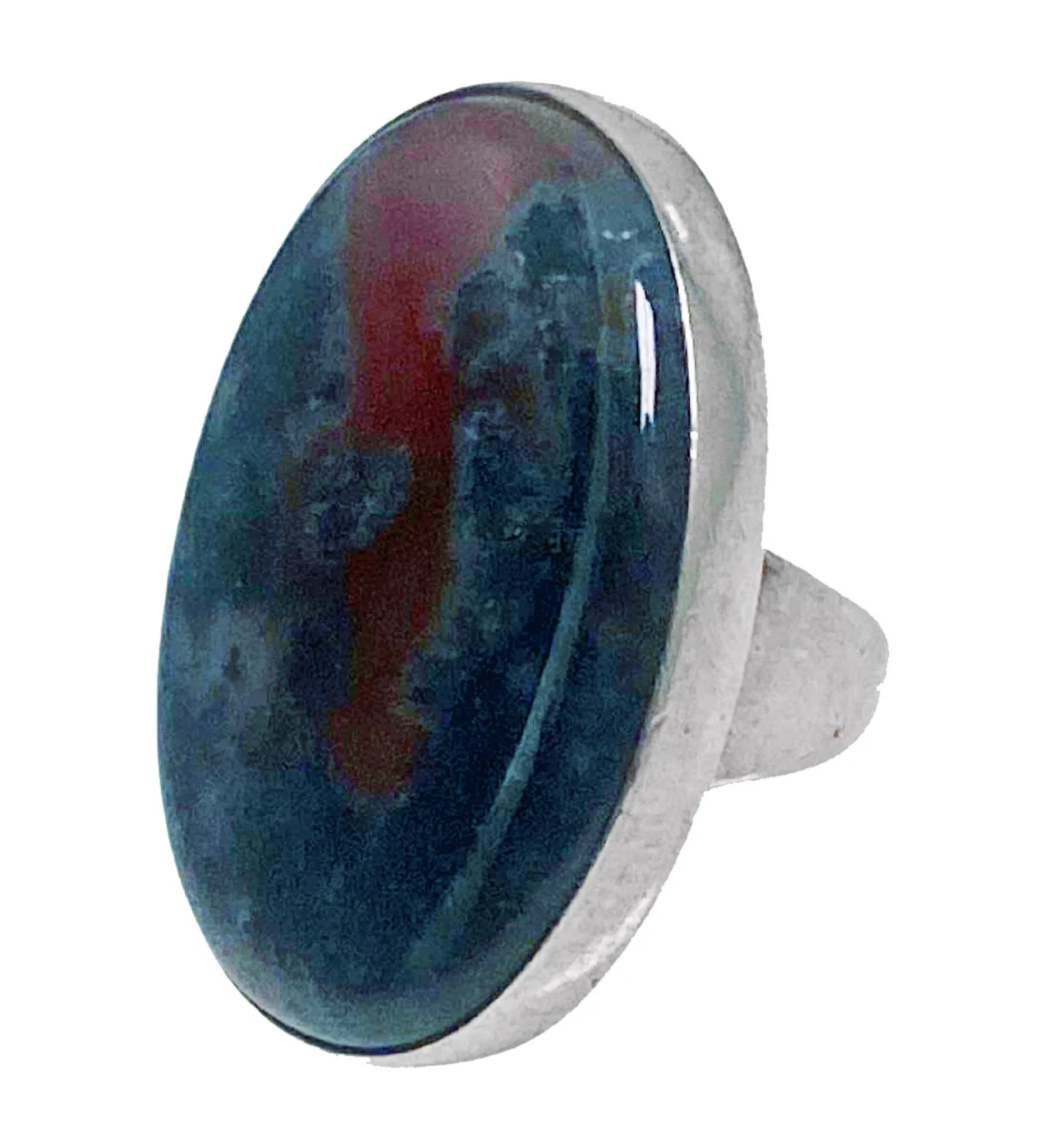 George Jensen Sterling Silver bloodstone agate Ring C.1960
