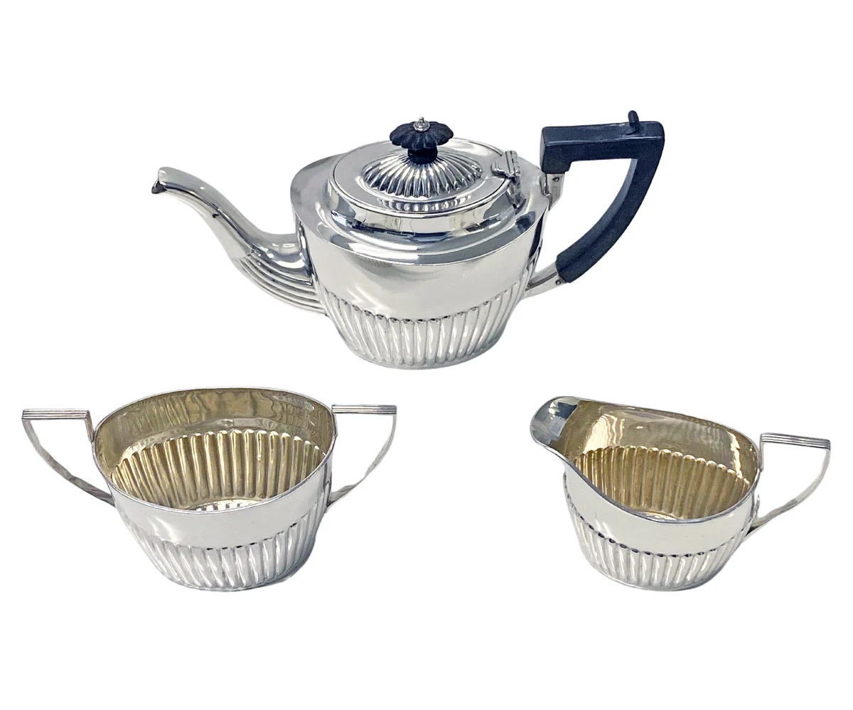 English Silver Tea Set Birmingham 1896 John Millwood Banks