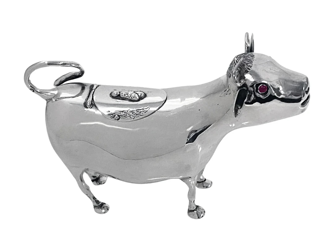 Antique Silver Cow Creamer Dutch C.1910.