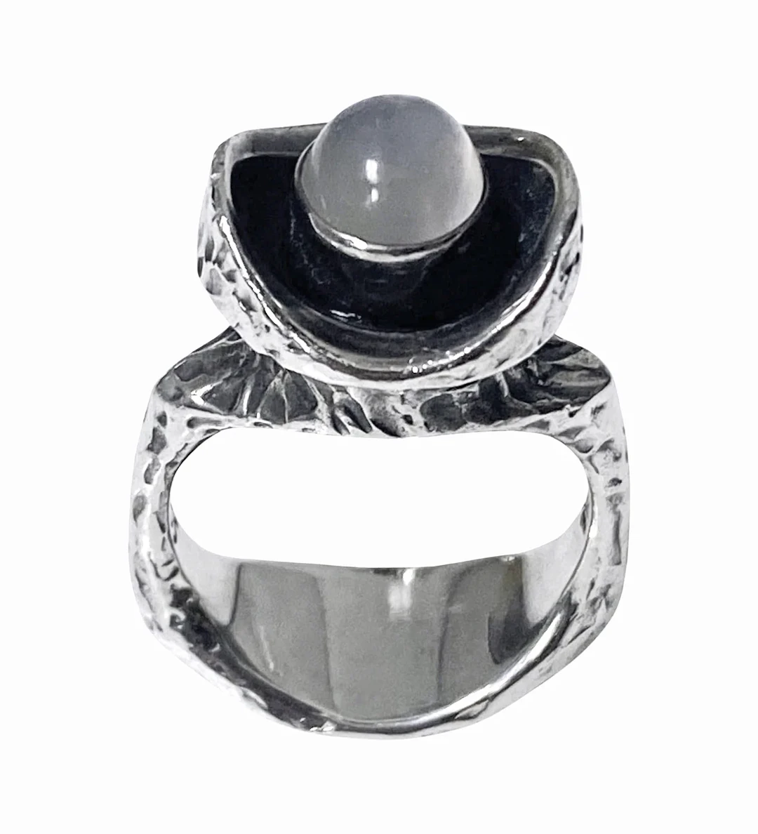 Walter Schluep Sterling Silver Sculptural handmade Ring, C.1970