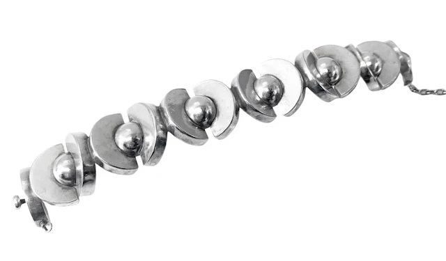 Antoñio Pineda 970 std Silver Mid Century Modernist Bracelet C.1970
