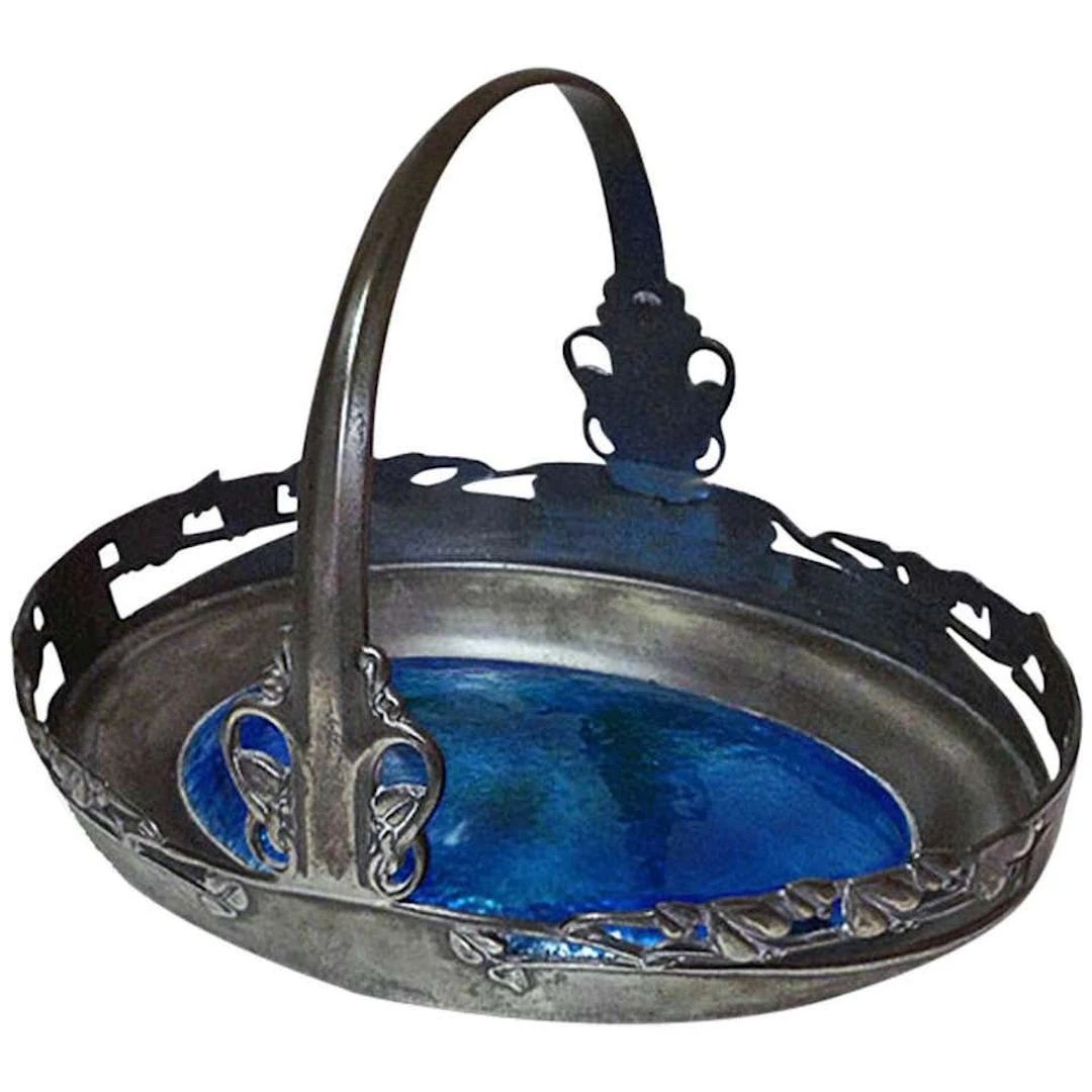 Archibald Knox for Liberty and Co Enamel Basket, English, circa 1900