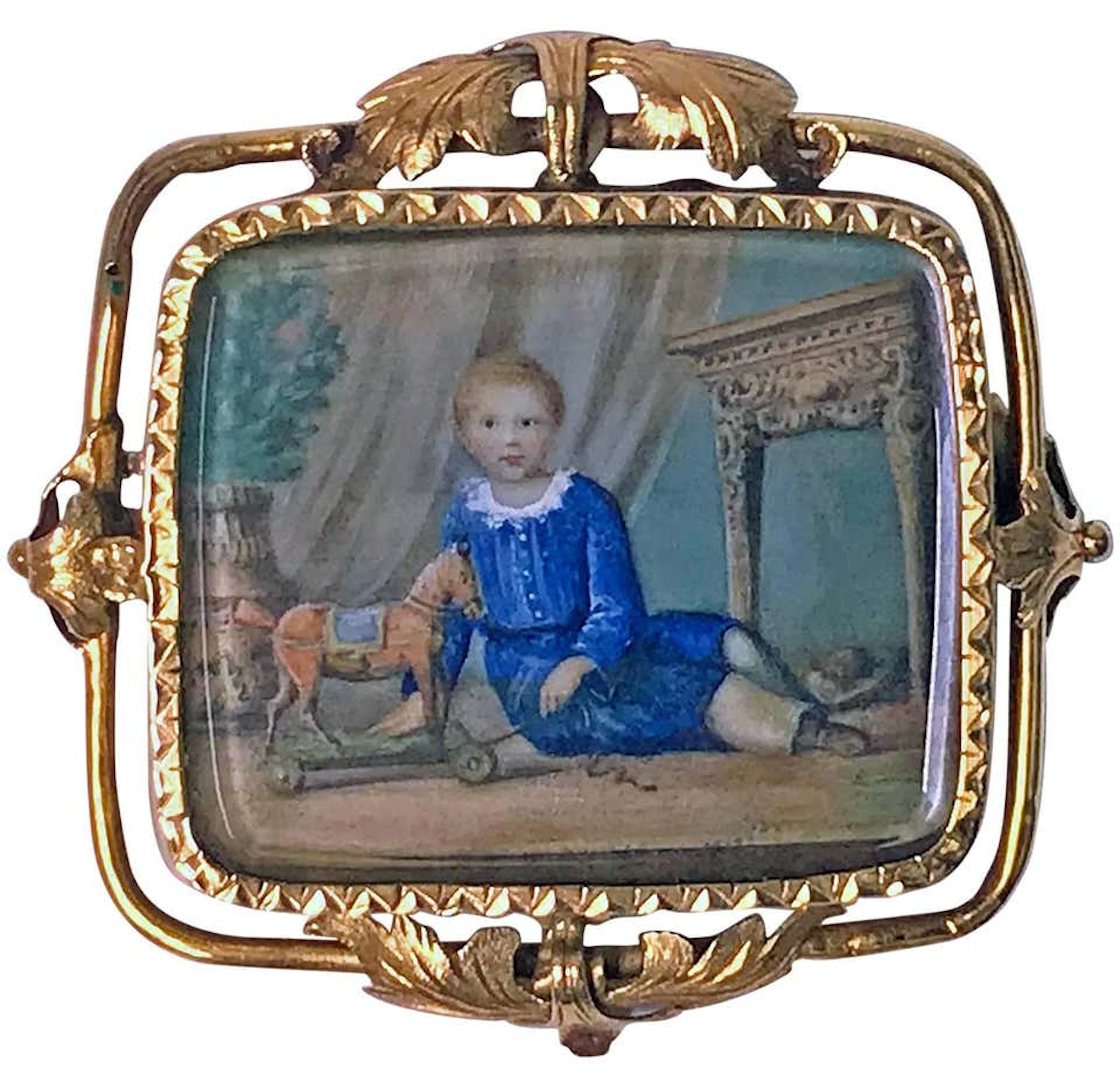 Swiss Gold Painted Miniature C.1800 attributed Anton Graff.