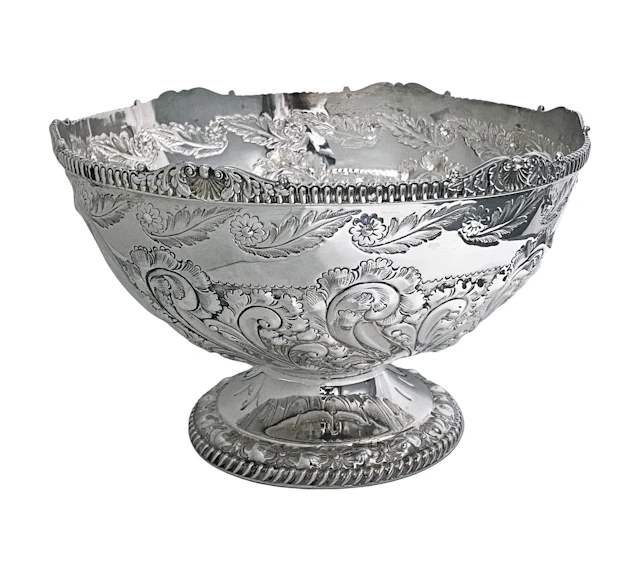Antique English large Sterling Silver Bowl Sheffield 1895 Atkin Bros