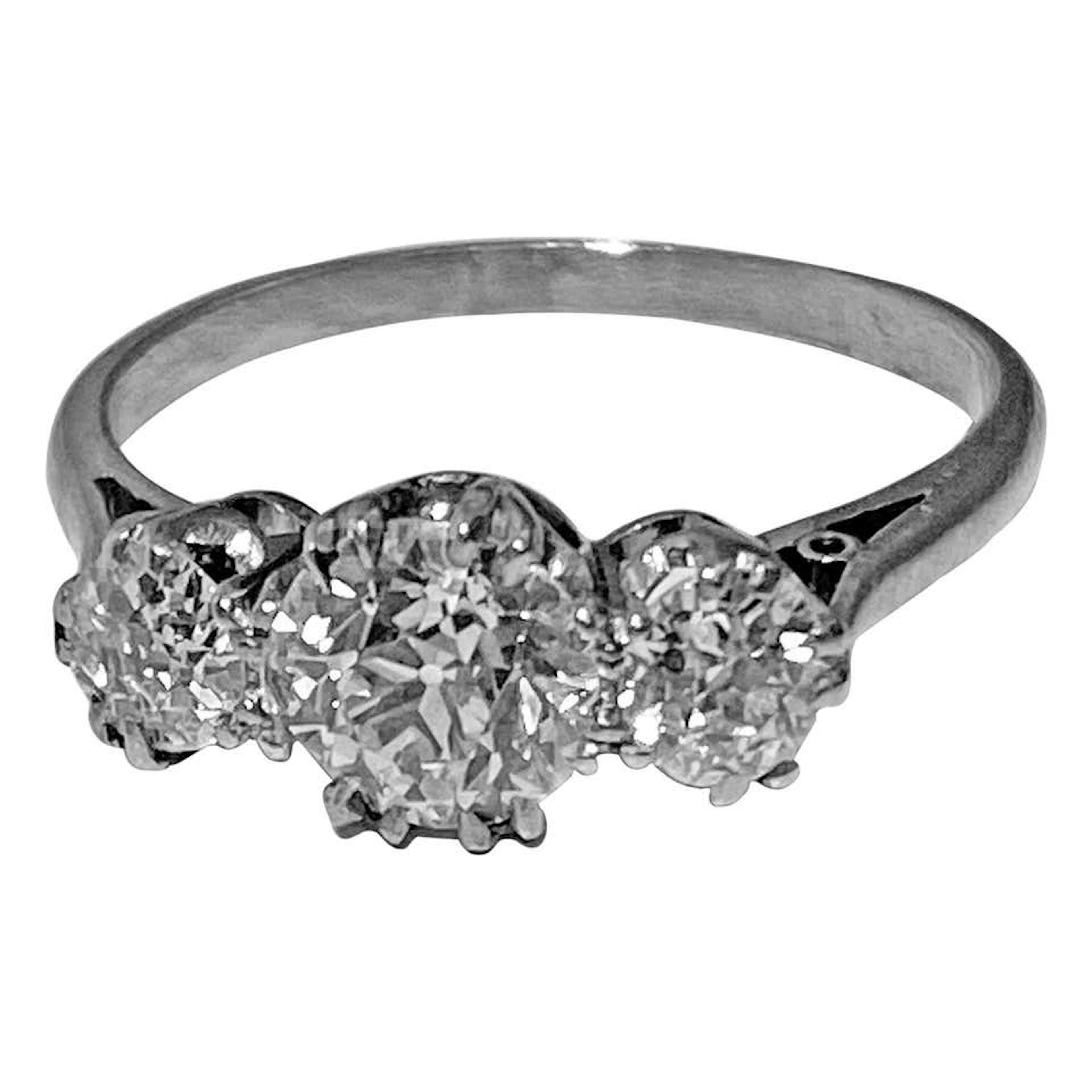 Antique Platinum Diamond Ring, circa 1920