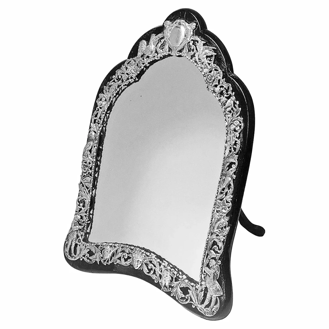 Antique Sterling Silver Mirror, London 1885 William Comyns