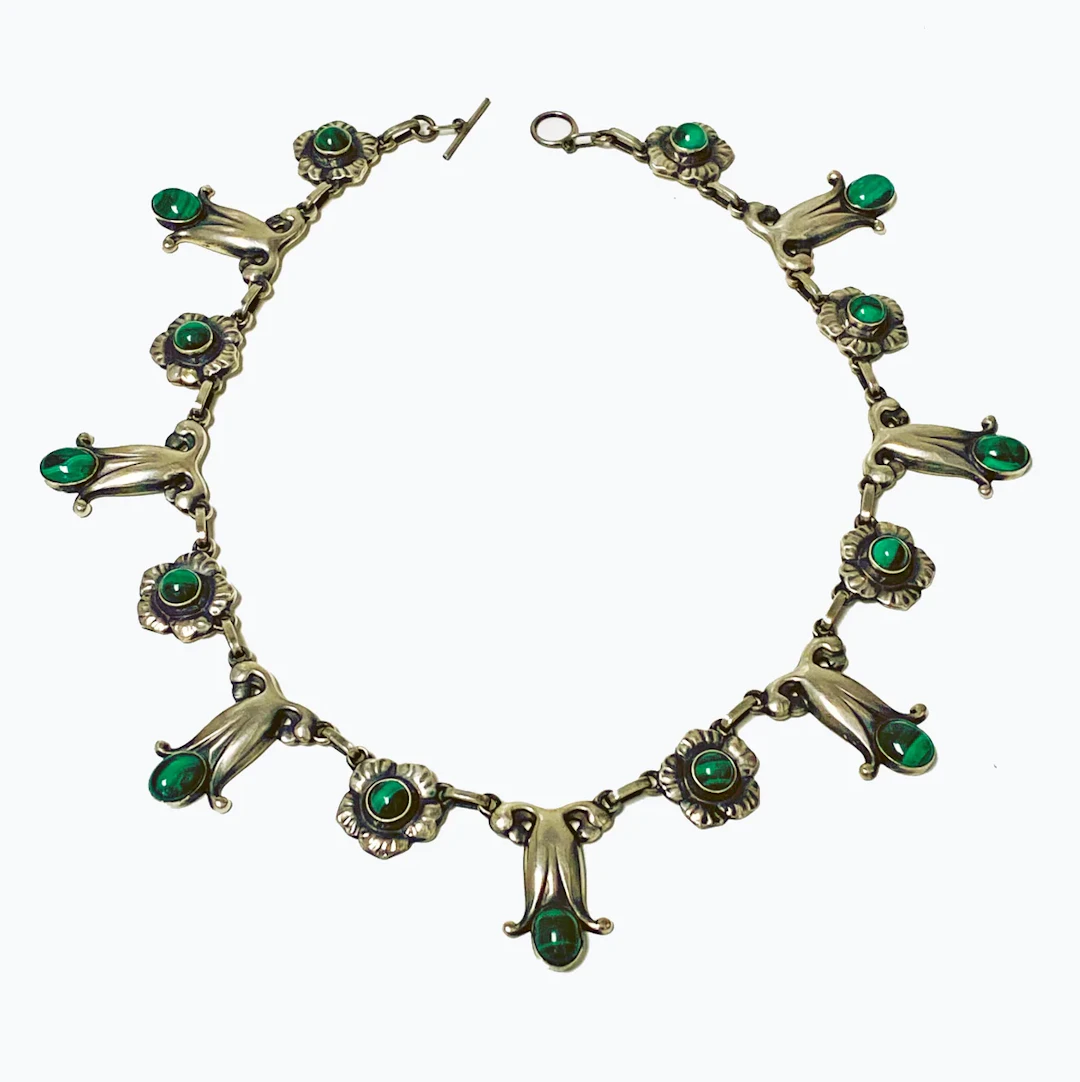 Georg Jensen No 7 Malachite Necklace C.1930