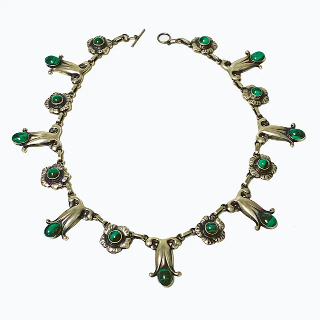 Georg Jensen No 7 Malachite Necklace C.1930