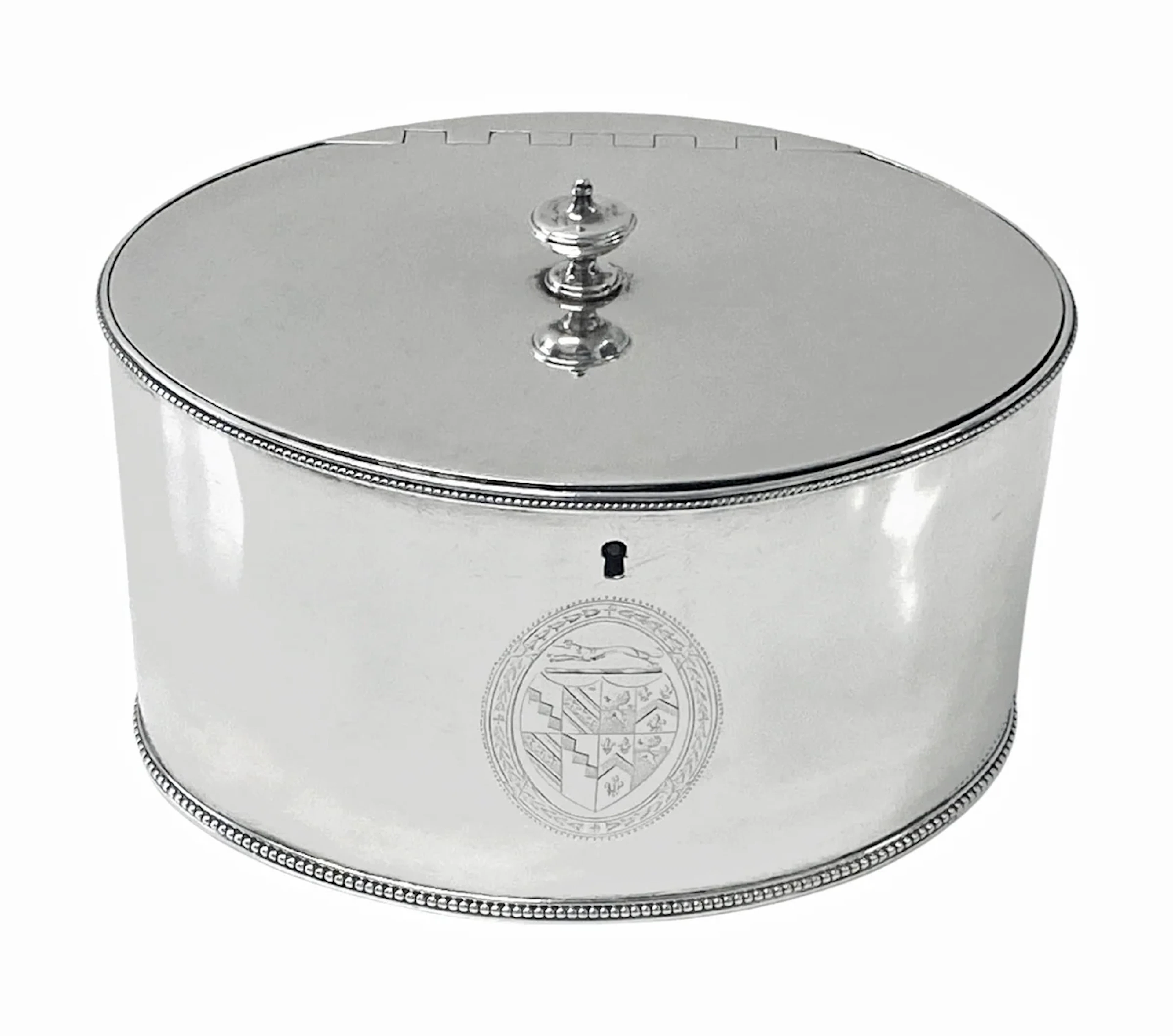 Hester Bateman Georgian Silver Tea Caddy London 1786.
