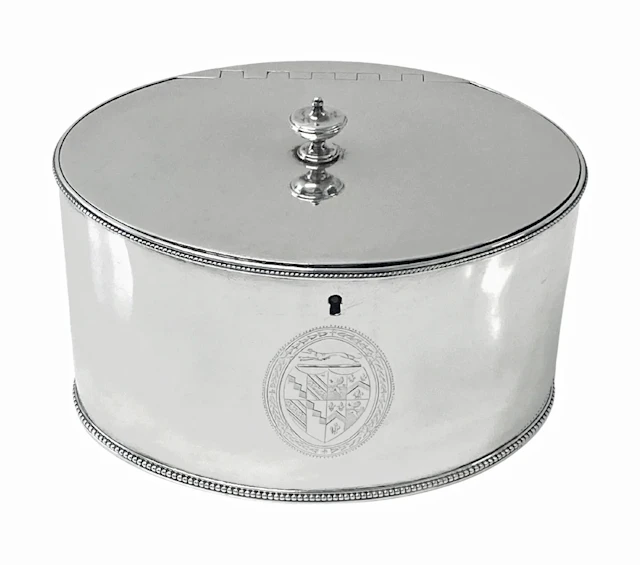 Hester Bateman Georgian Silver Tea Caddy London 1786.
