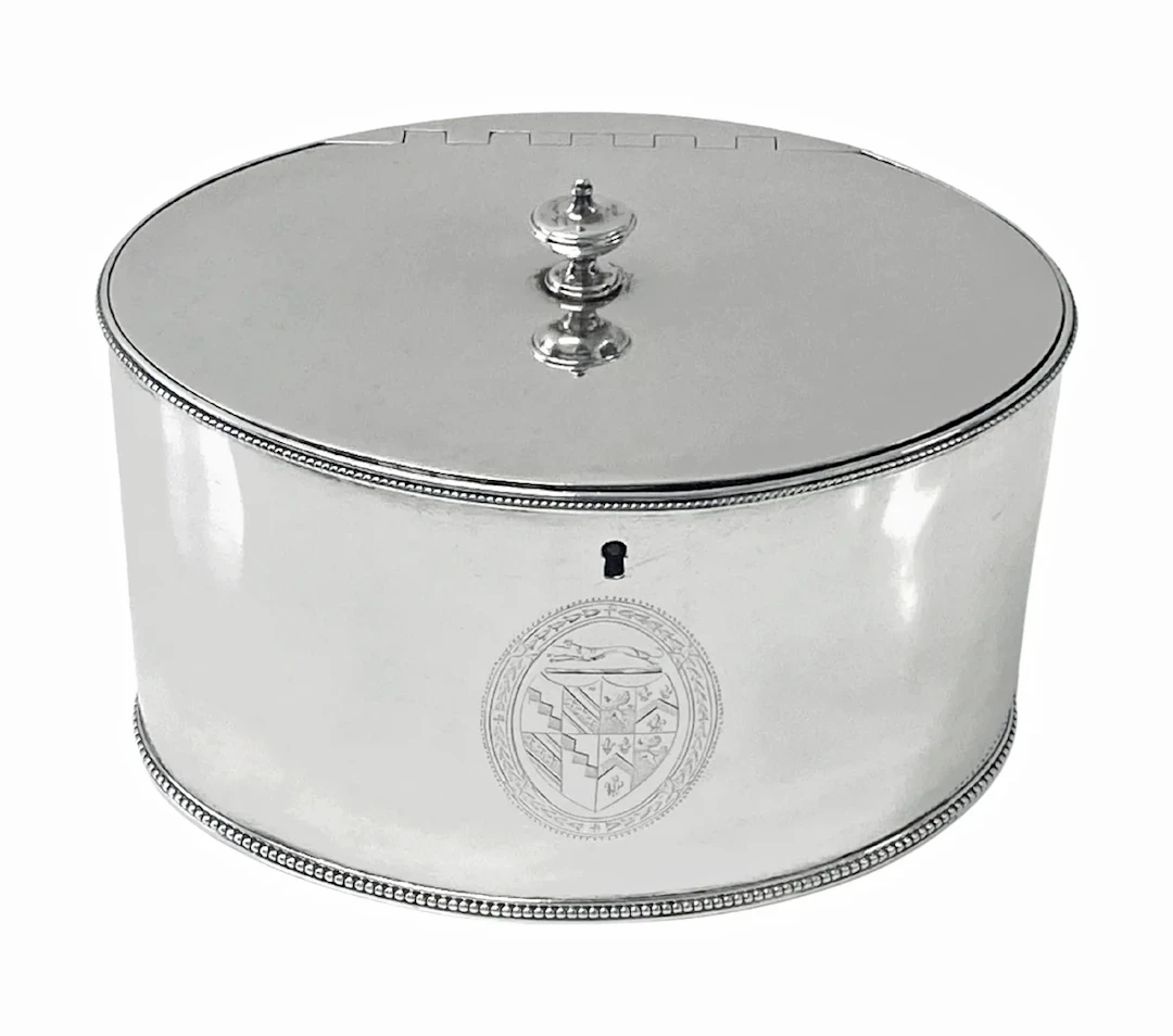 Hester Bateman Georgian Silver Tea Caddy London 1786.
