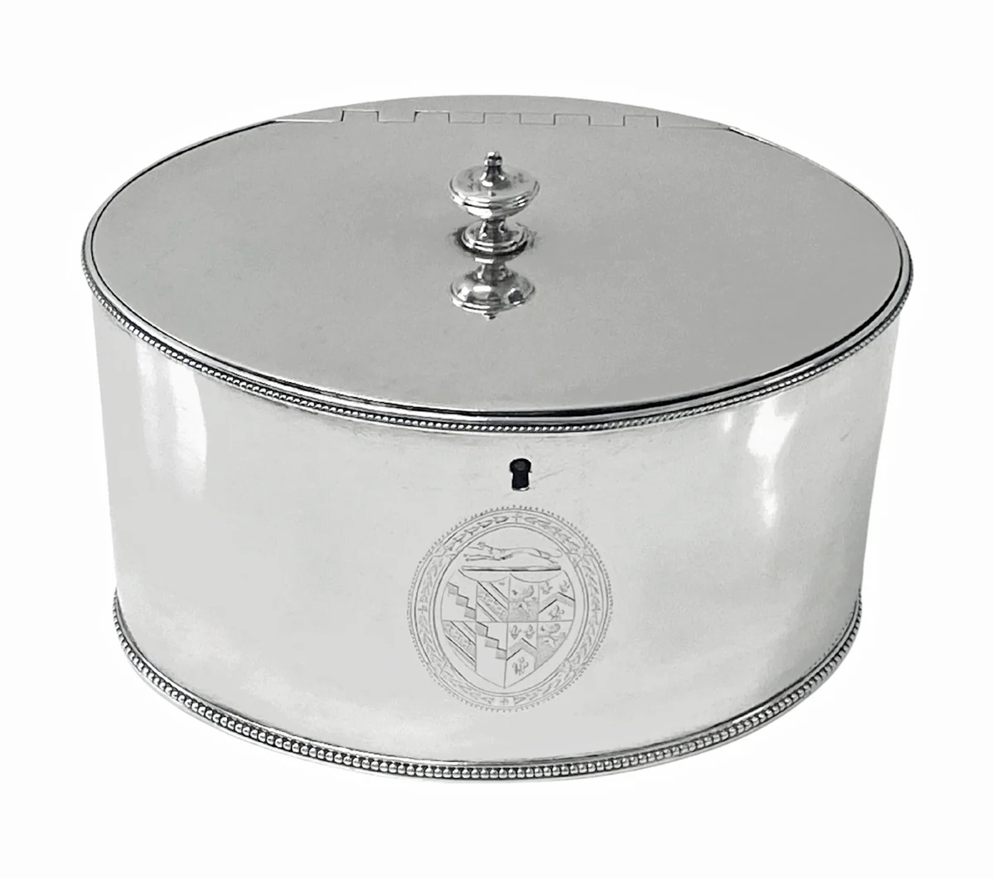 Hester Bateman Georgian Silver Tea Caddy London 1786.