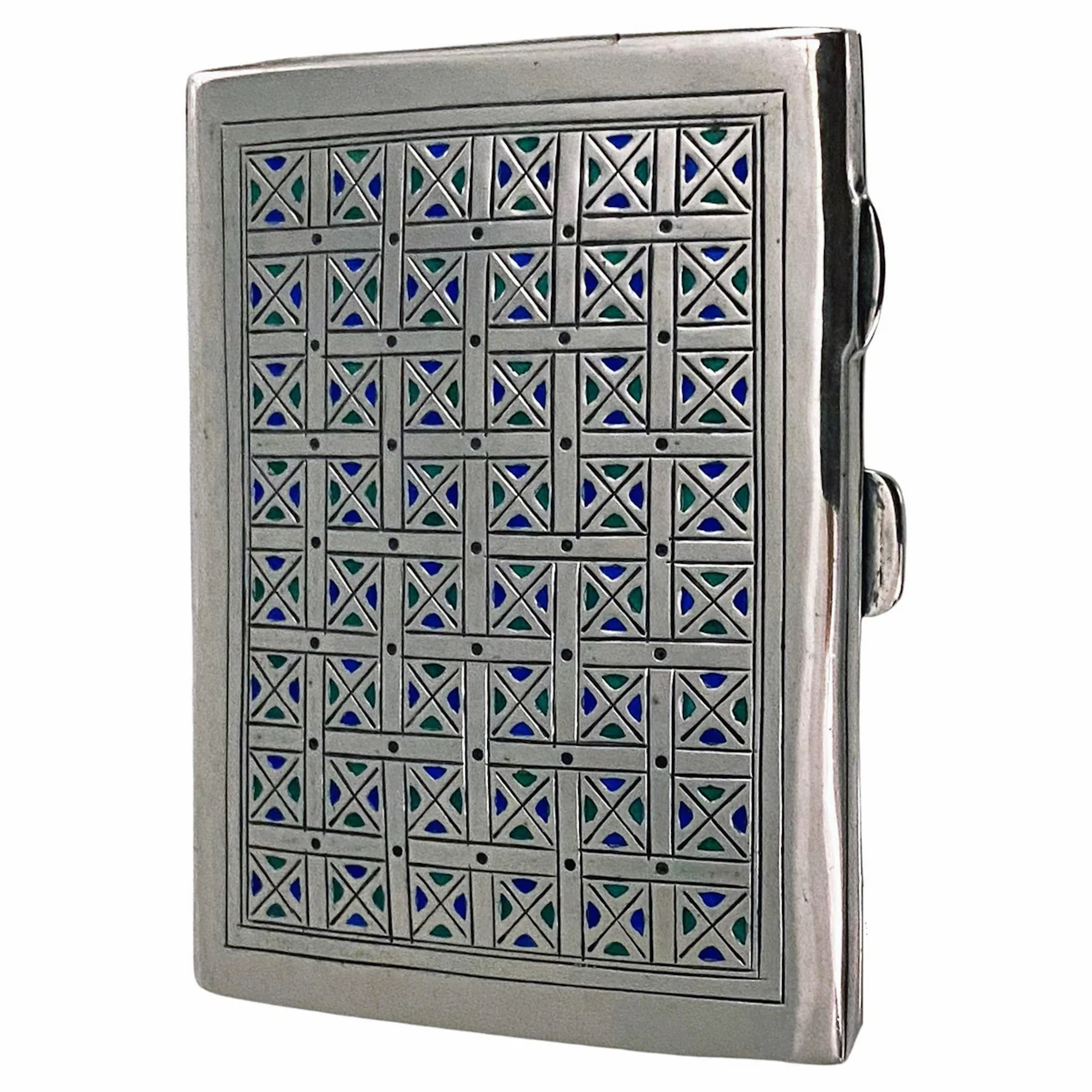 Liberty and Co Enamel Sterling Cigarette Case Box Birmingham 1937