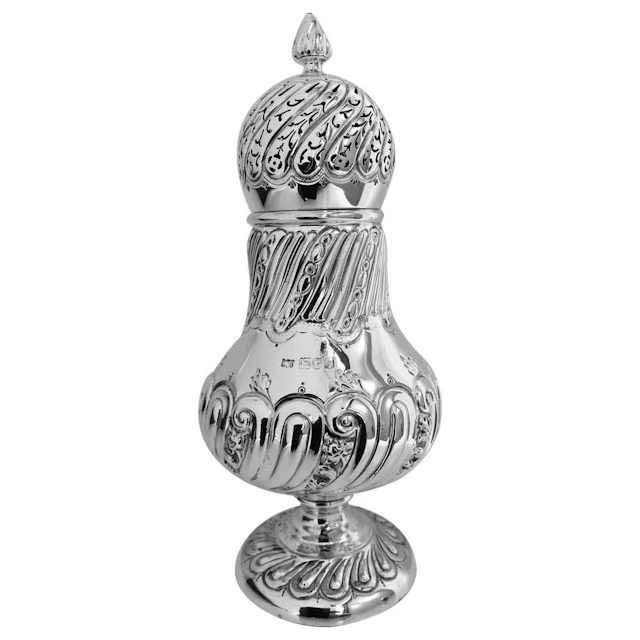 Large antique Silver Sugar Caster, London 1899, William Gibson