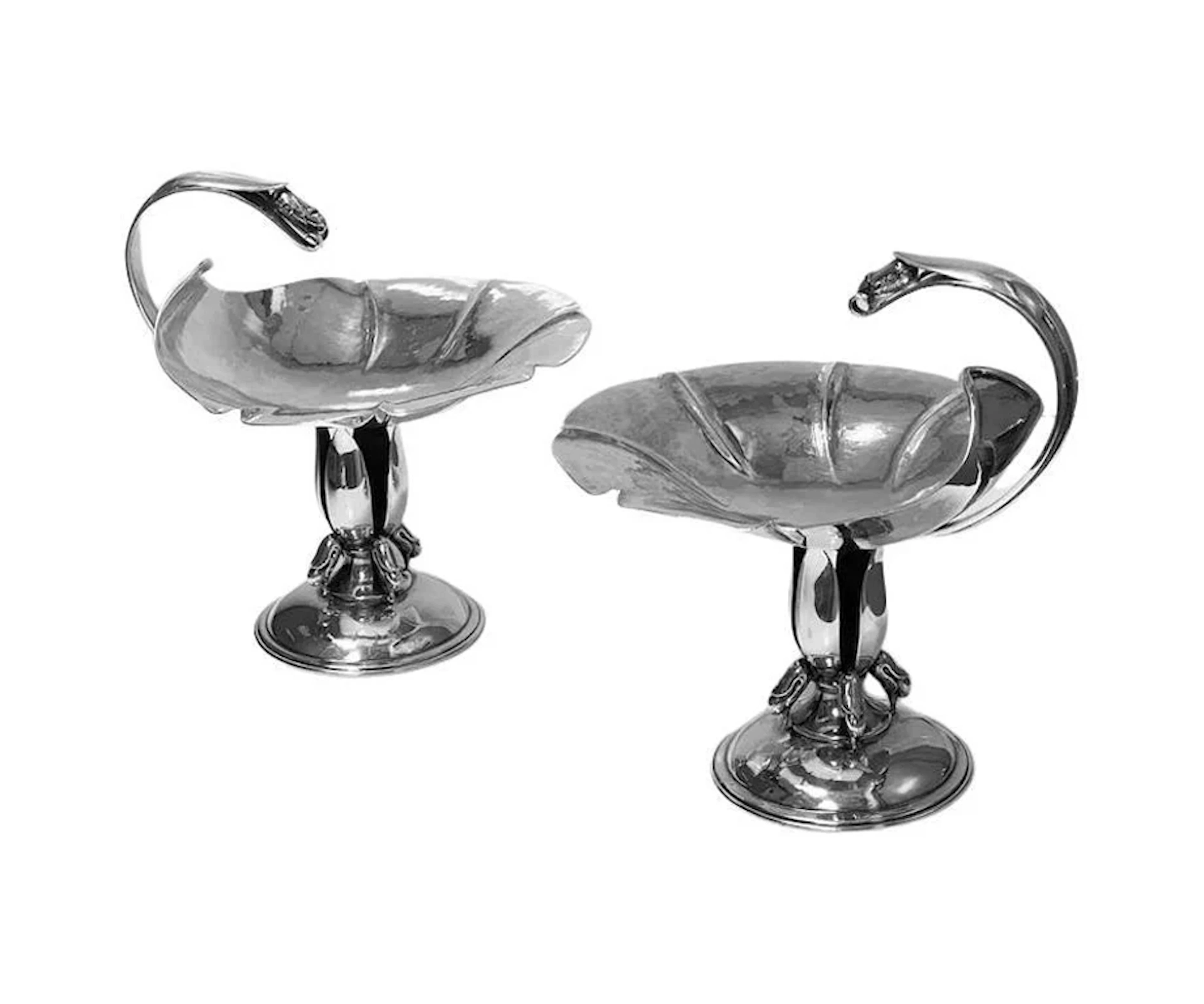 Pair of Carl Poul Petersen Sterling Silver Compotes Montreal C.1940