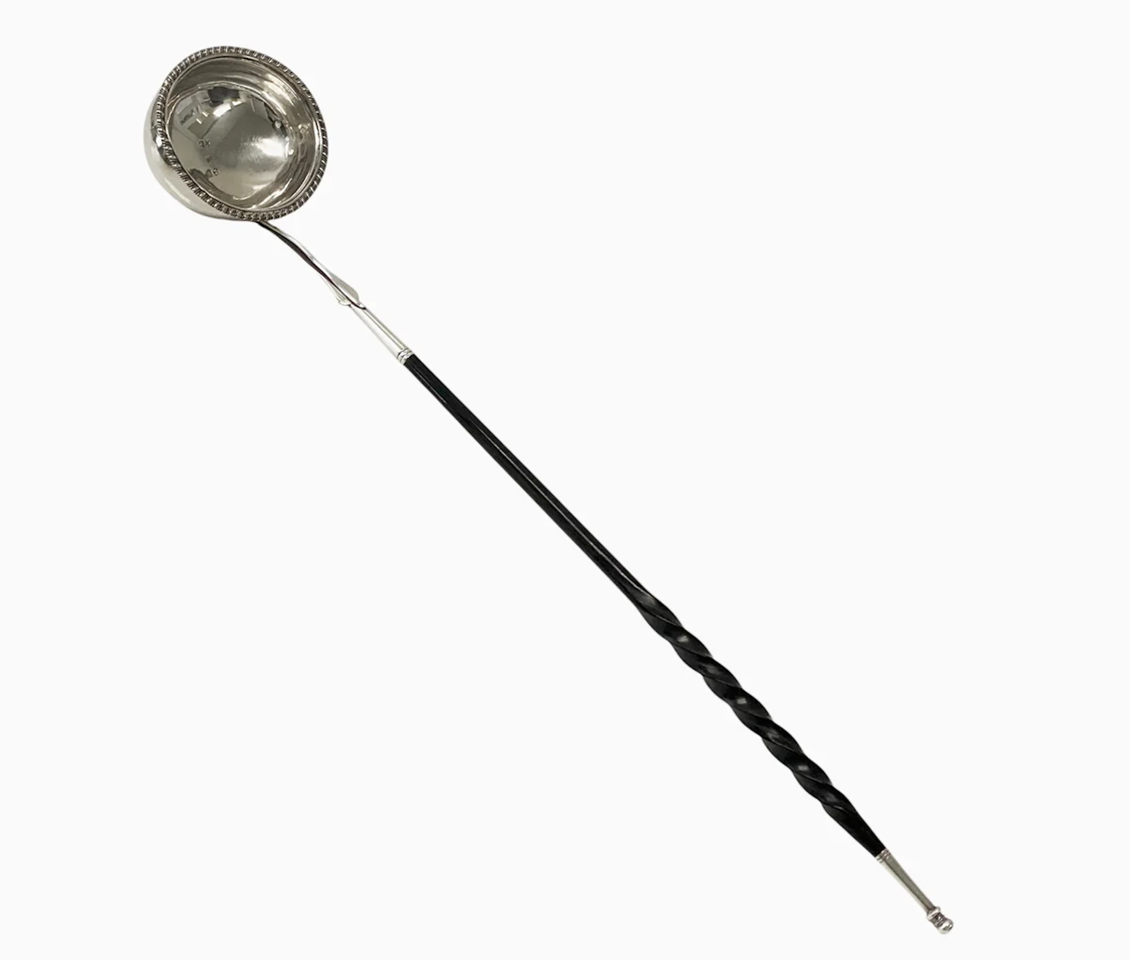 Georgian Silver Punch or Toddy Ladle London 1826 Mary Ann & Charles Reilly.