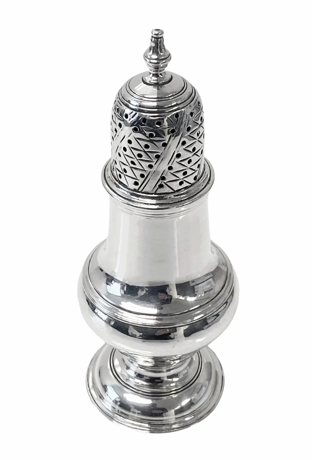 Georgian Silver Pepper Caster London 1768 Jabez Daniell and James Minz.