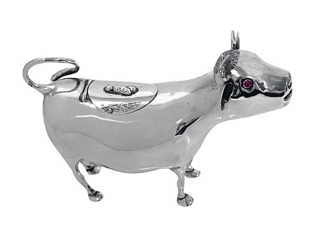 Antique Silver Cow Creamer Dutch C.1910.