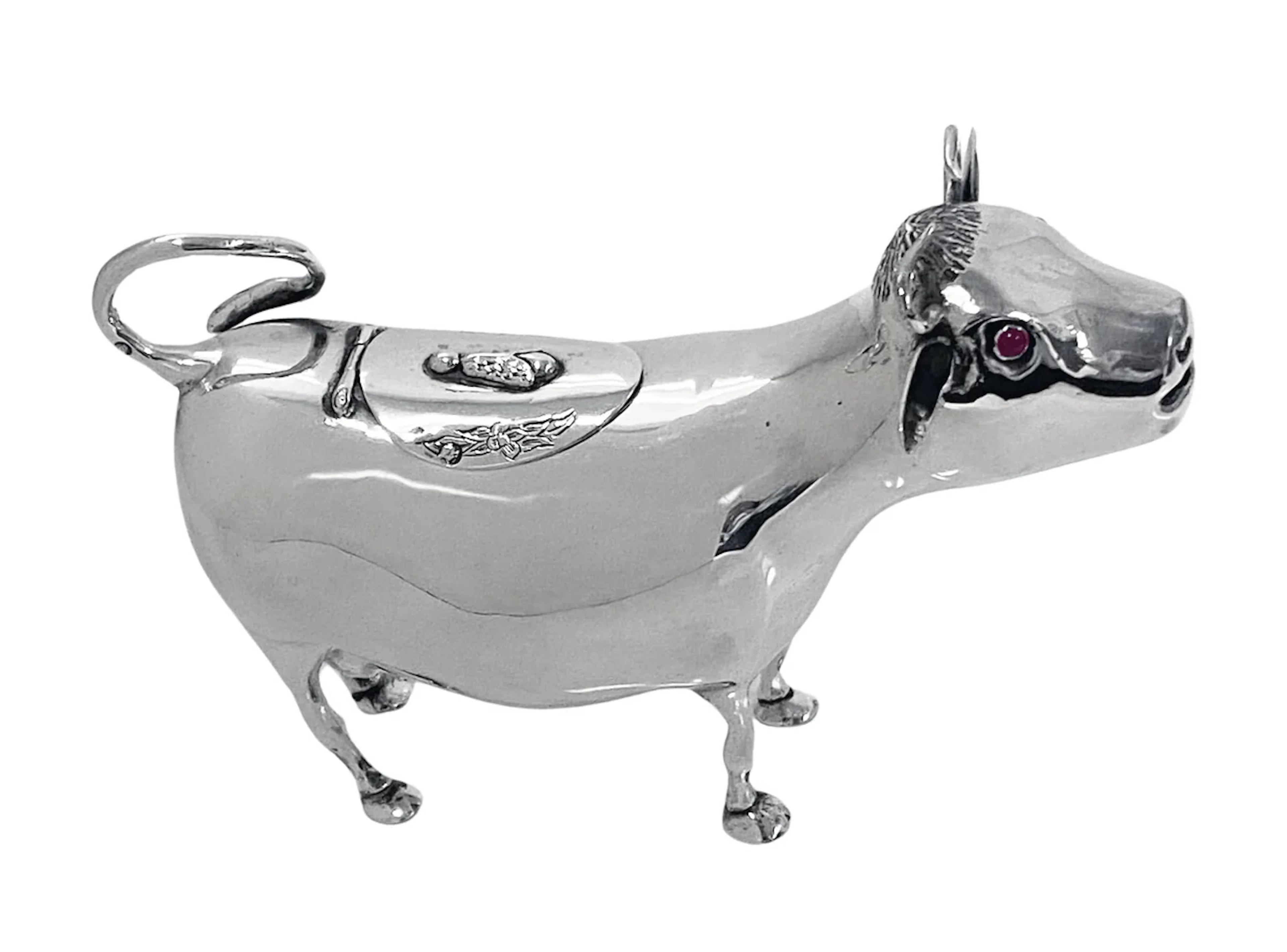 Antique Silver Cow Creamer Dutch C.1910.