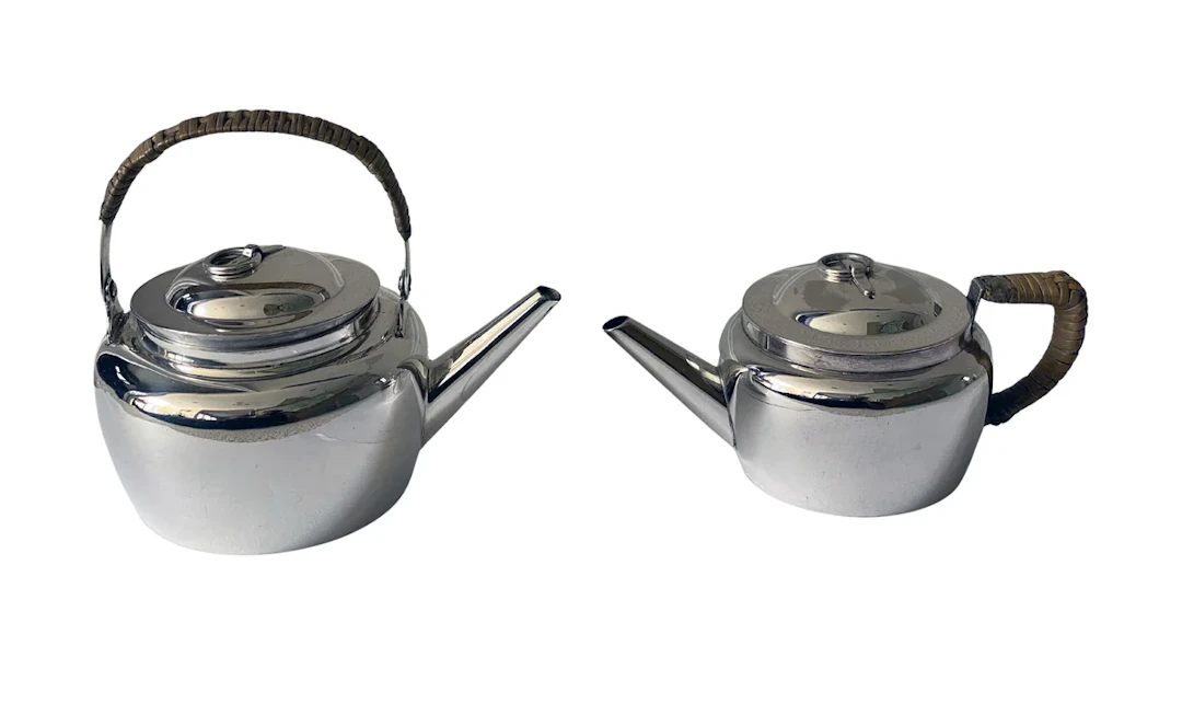 Hukin and Heath Christopher Dresser silver plate Kettle and Teapot C.1884