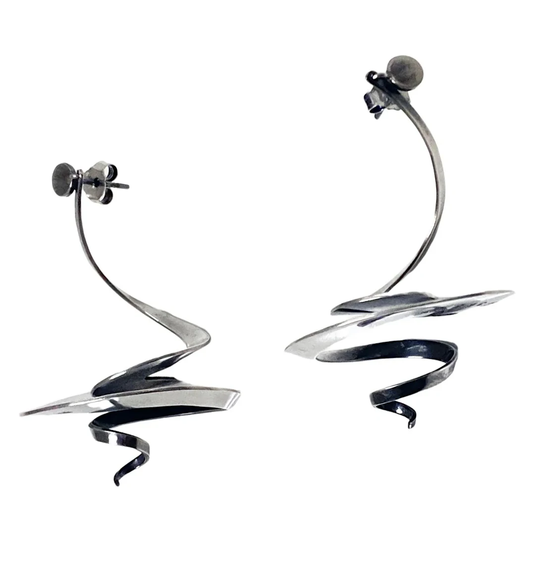 Georg Jensen Vivianna Torun Bülow-Hübe Sterling Silver Earrings, No 369
