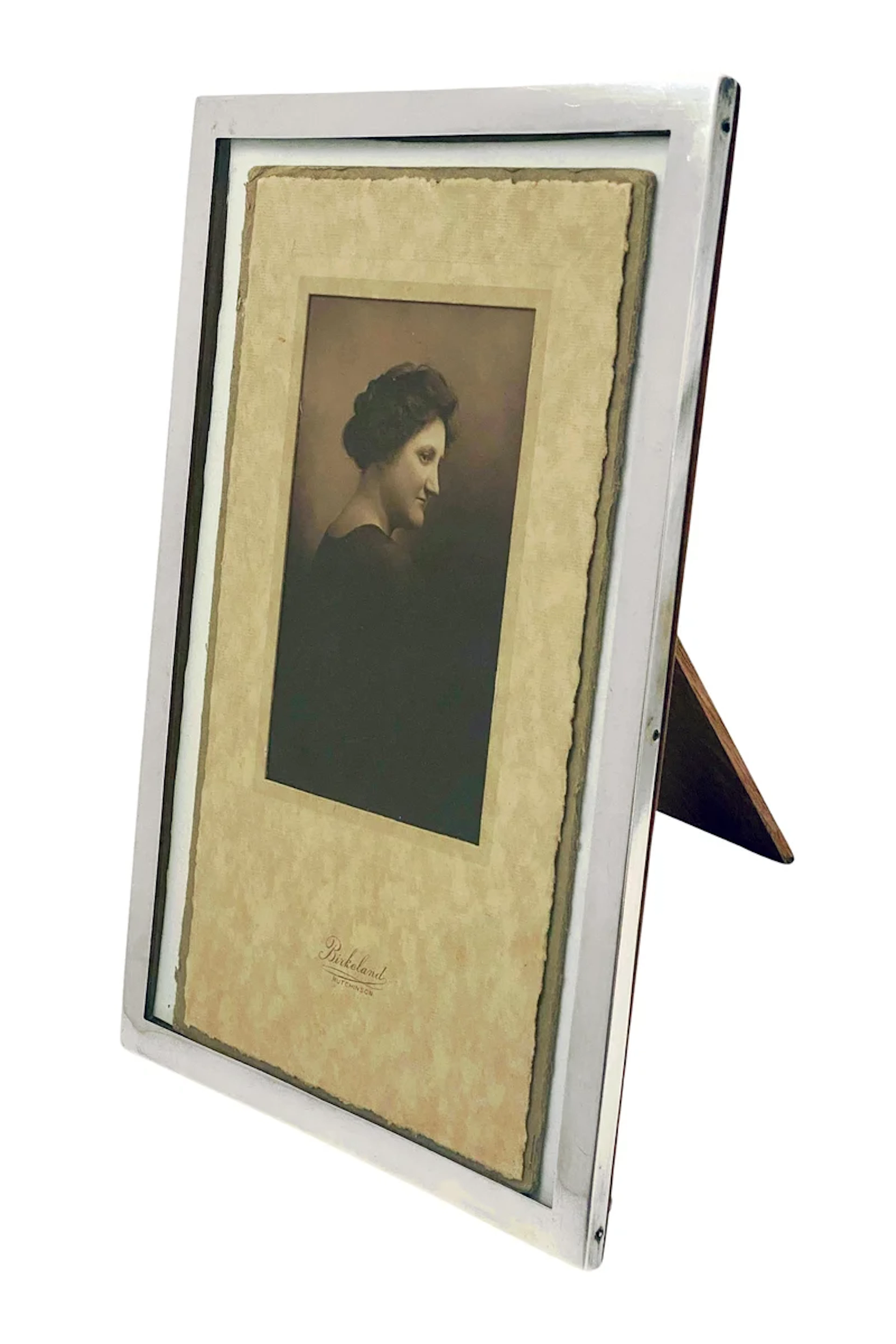 Large Antique Sterling Silver Photograph Frame Birmingham 1917