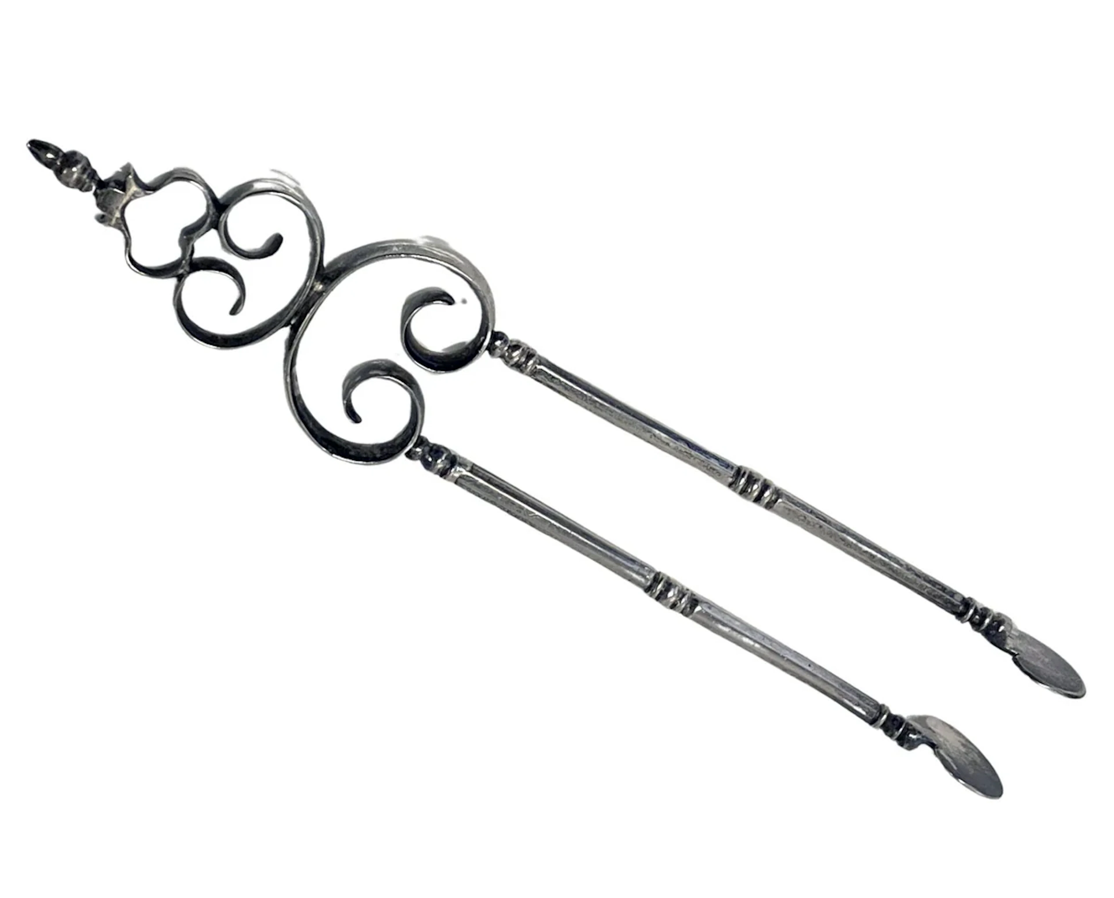 Pair of George 1 Andiron Silver Sugar Nips C.1715