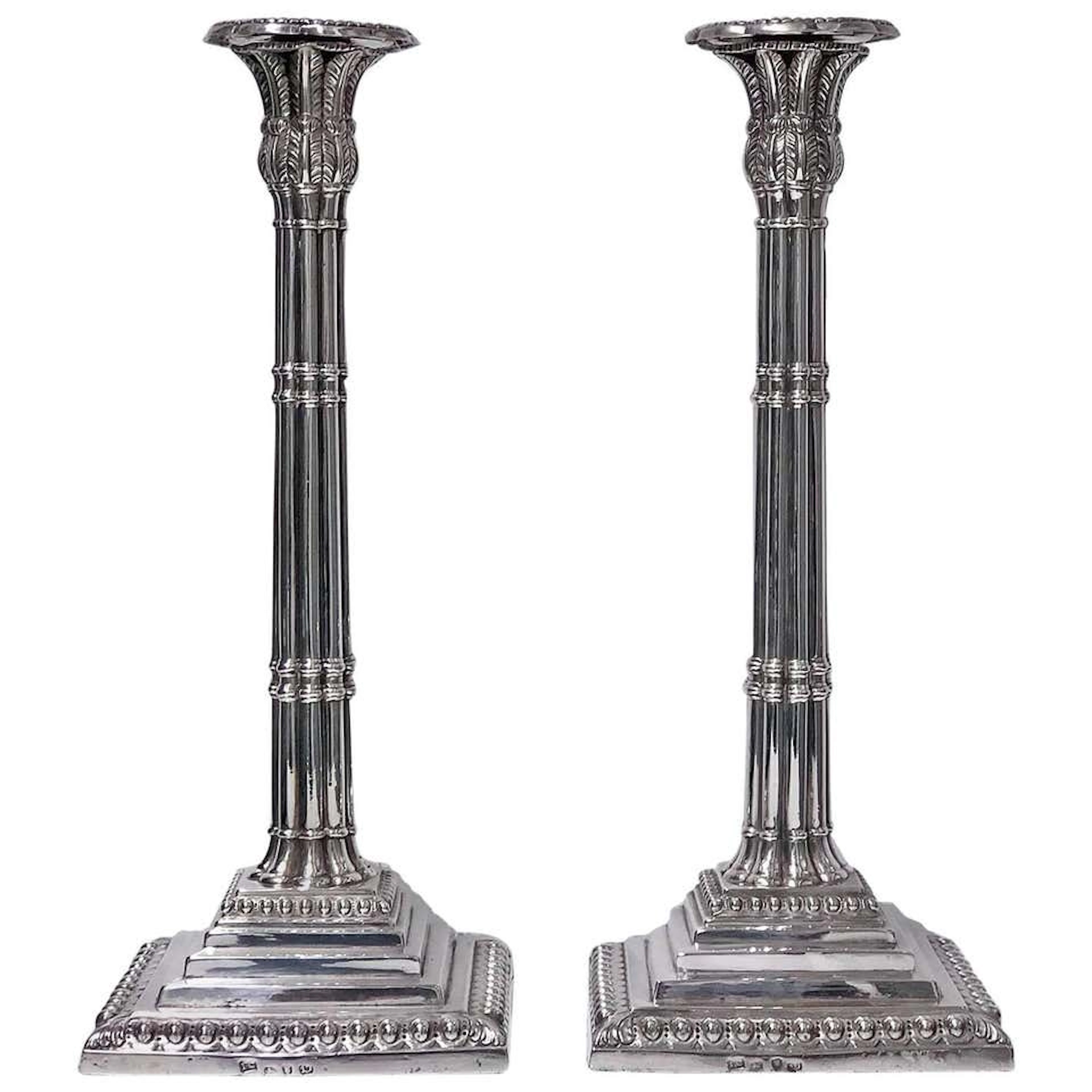 18th Century Georgian Silver Candlesticks London 1759 John Carter