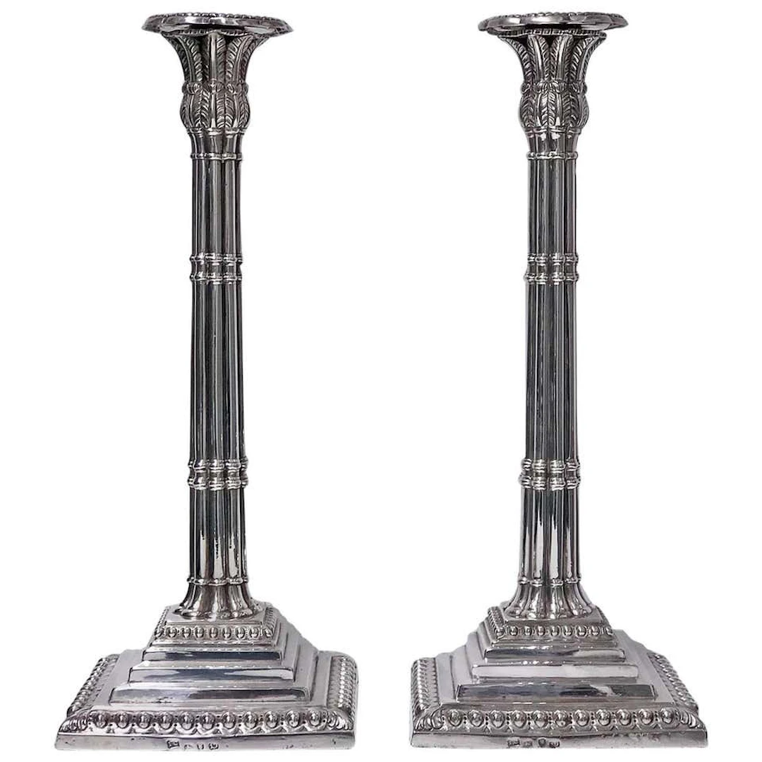 18th Century Georgian Silver Candlesticks London 1759 John Carter