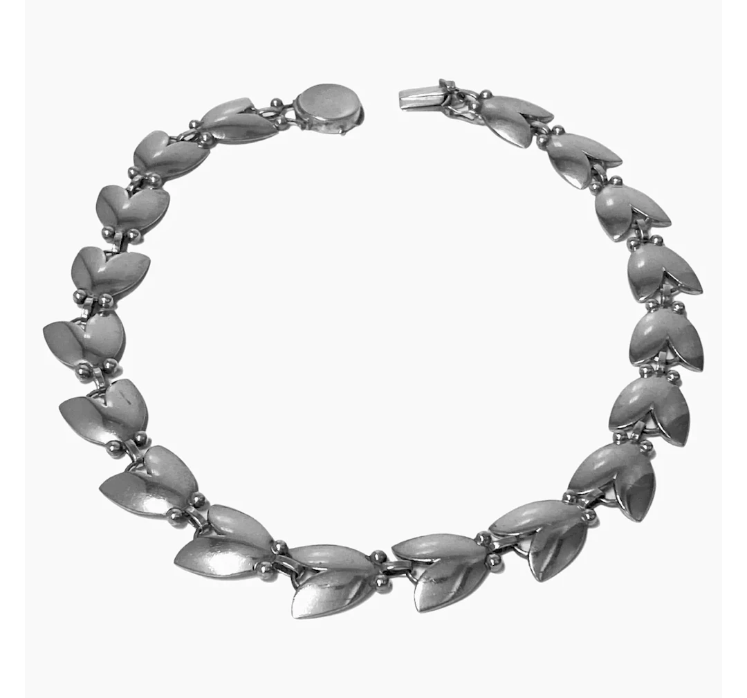 Georg Jensen Sterling Silver Tulip Necklace No. 66 by Harald Nielsen