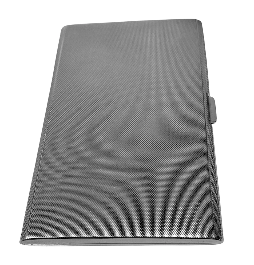 Large English Sterling Silver Cigarette Case Birmingham 1956