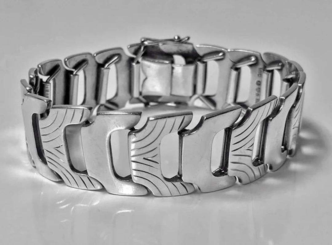 1950's Scandinavian Silver Bracelet Anton Michelsen Sweden 1954.