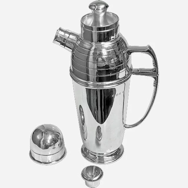 Art Deco Sterling Silver Cocktail Shaker, Birmingham 1913 Pearce & Sons