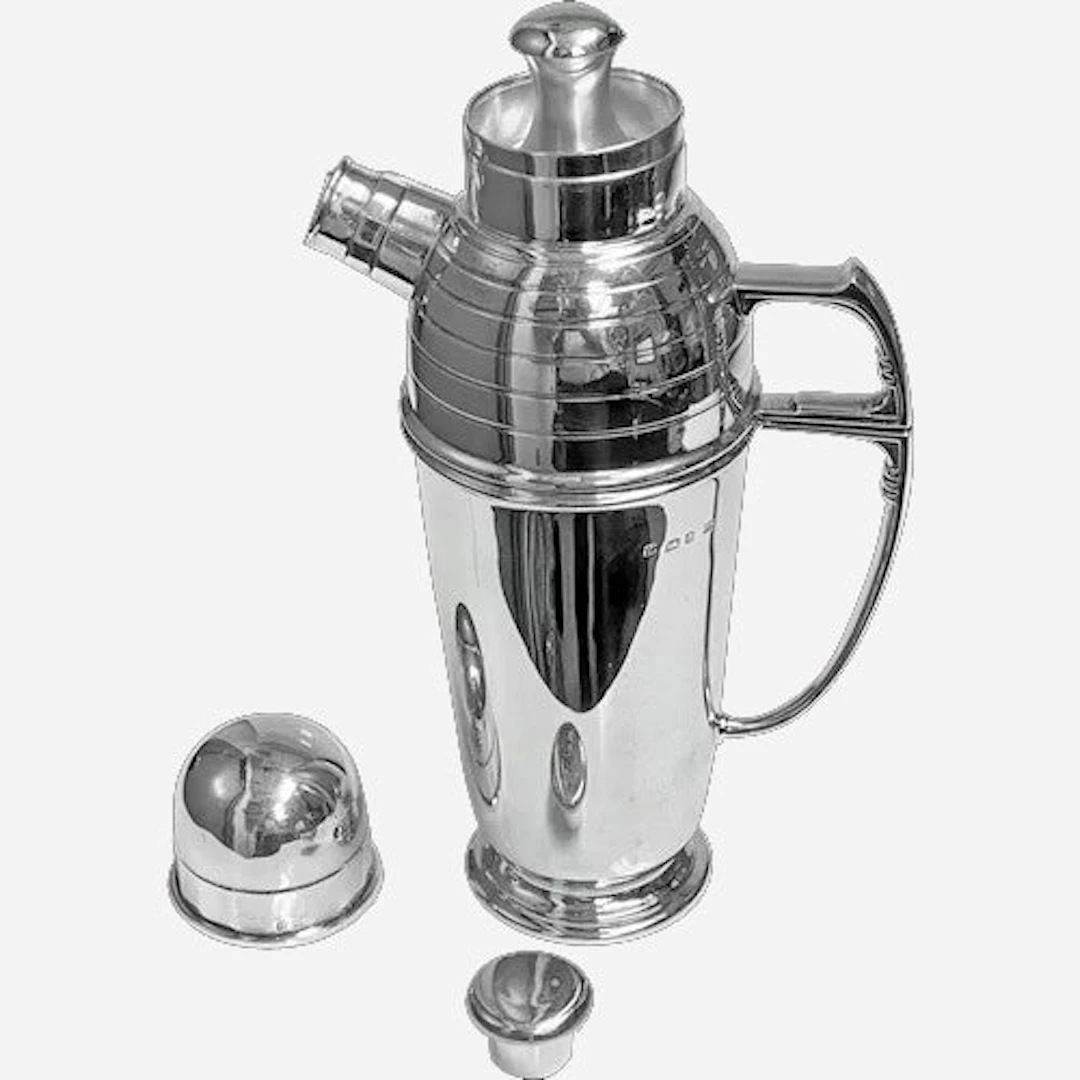 Art Deco Sterling Silver Cocktail Shaker, Birmingham 1913 Pearce & Sons