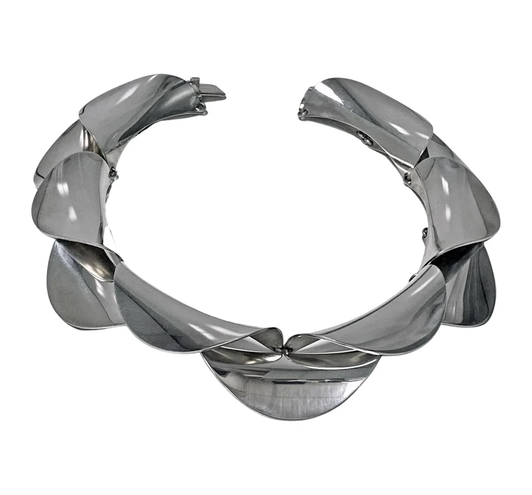 Rare Nanna Ditzel Georg Jensen Sterling collar Necklace, C.1965.
