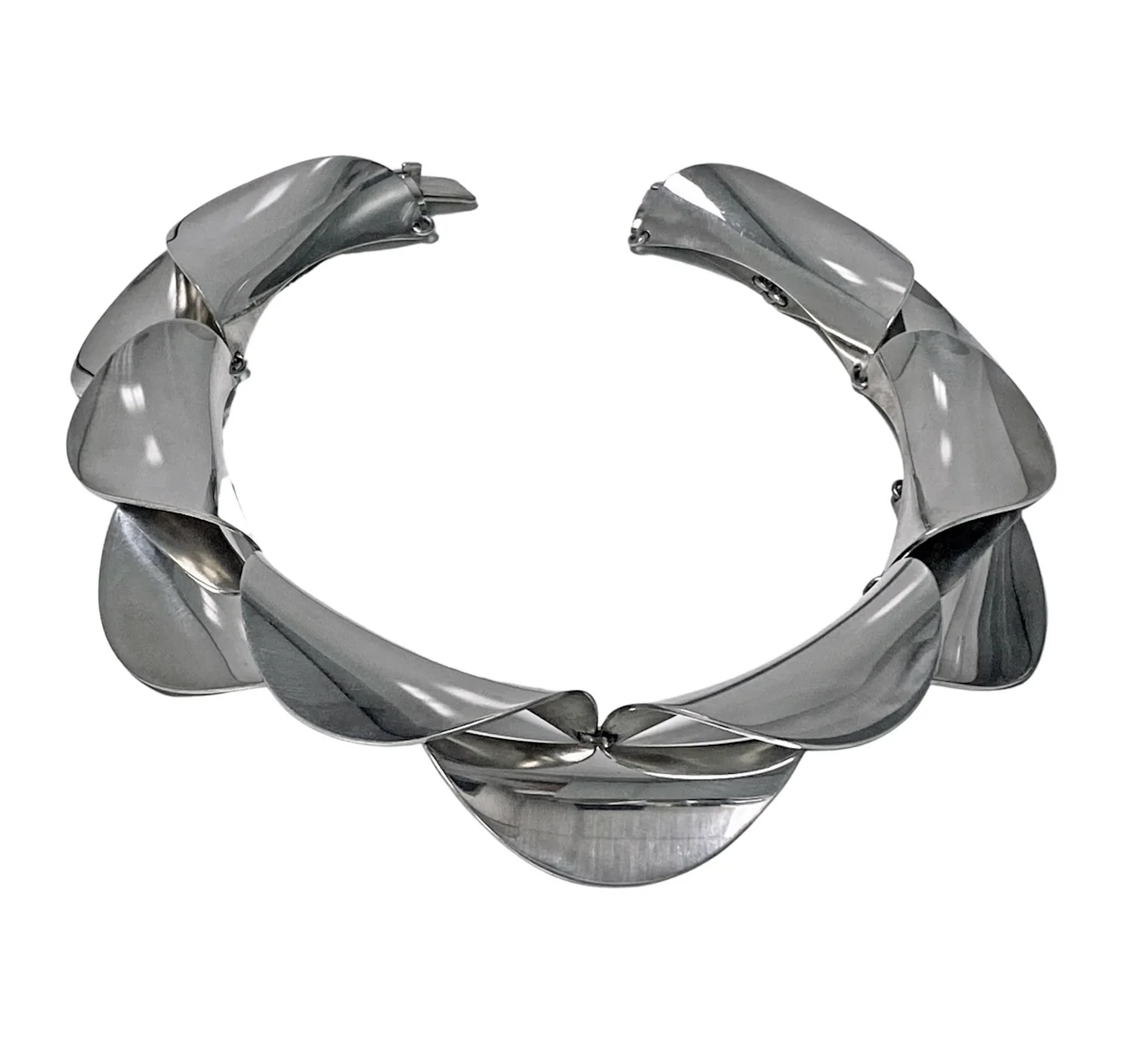 Rare Nanna Ditzel Georg Jensen Sterling collar Necklace, C.1965.