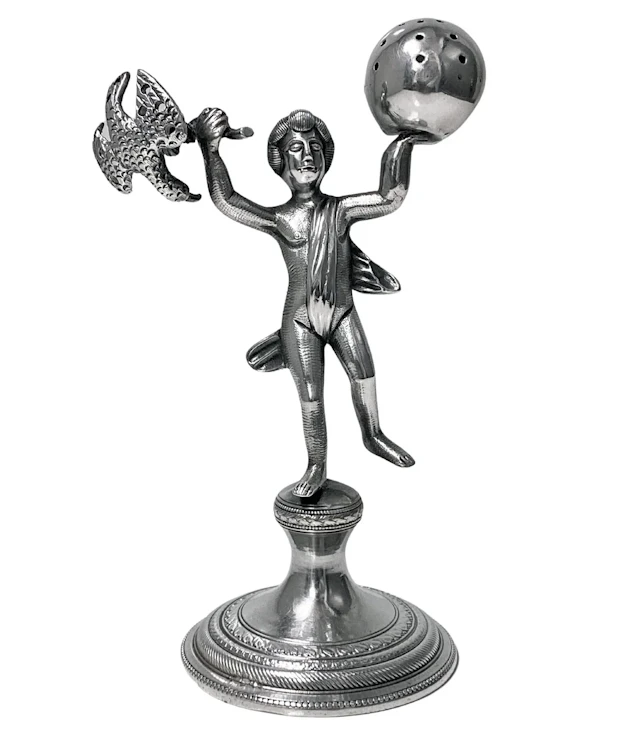 Antique silver toothpick or cocktail stick holder Brazil or Portugal
