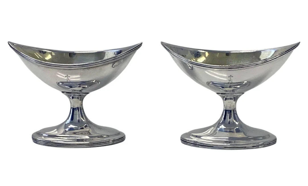 Pair of Irish Georgian Silver Salts Dublin 1793 William Bond