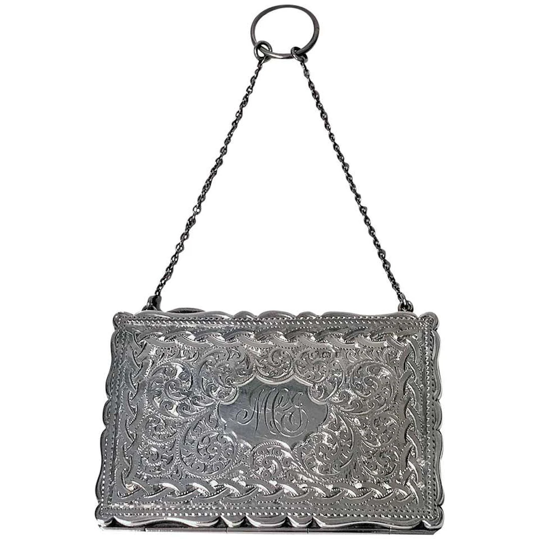 Antique Silver Card Case, Birmingham 1910, Adie and Lovekin