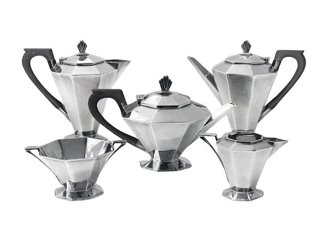 Art Deco Sterling Silver Tea Coffee Set English 1931