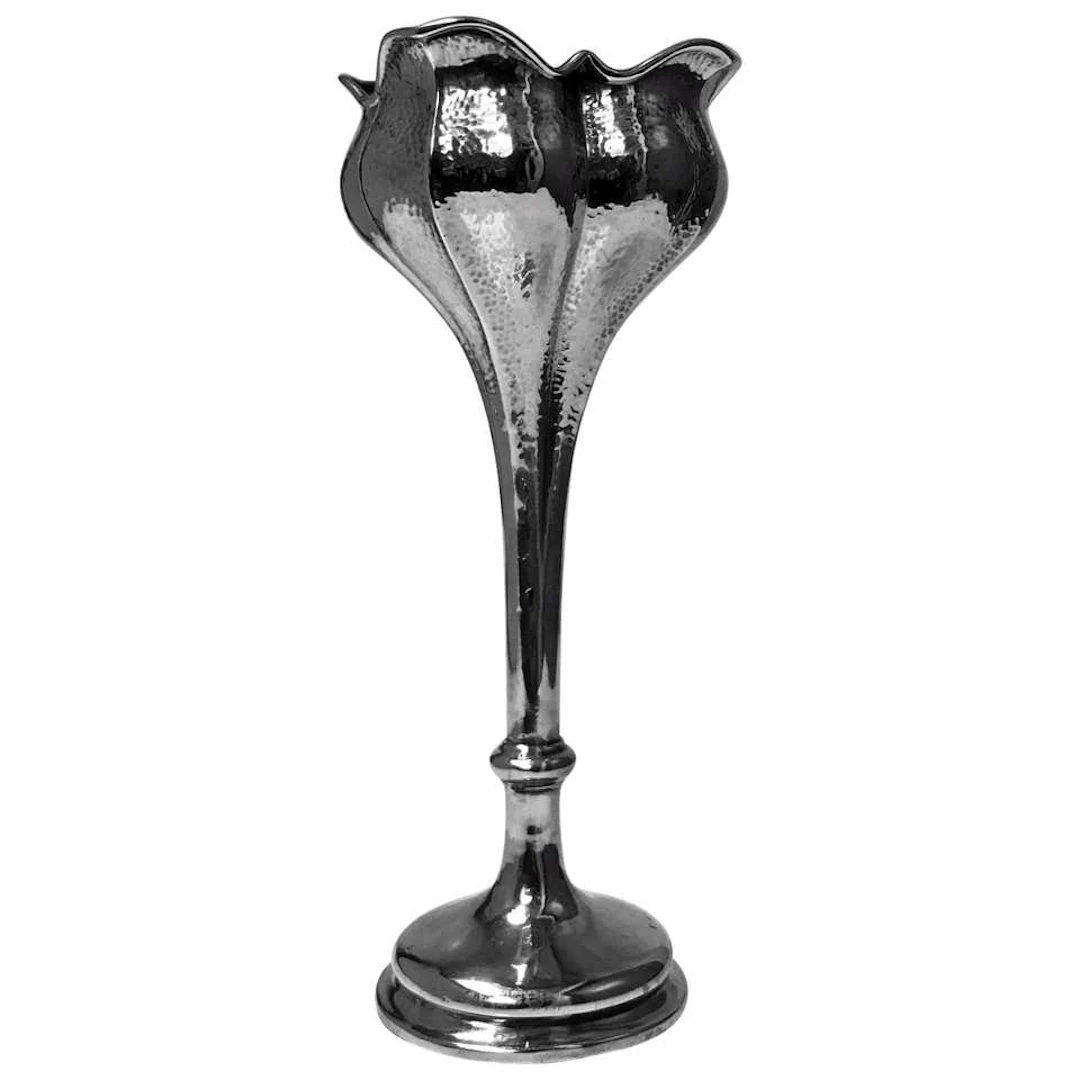 Art Nouveau Sterling Silver Flower Vase, Birmingham 1902 Henry Matthews